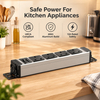 Wood-Grain 1U UK PDU with 6 BS 1363 Sockets, USB-C PD 65W Fast Charging & Illuminated Circuit Breaker