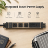 Portable Travel Power Distribution Unit with NEMA 5-15P Plug, 3 Outlets and 30W USB-C Charging