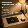 ETL Listed Portable Travel Power Strip with 6 Outlets, 65W USB-C Fast Charging & Individual Circuit Breaker Switches, Wood Grain Aluminum Housing