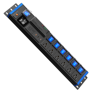 15A 2U Smart Metered Rack PDU with 6 NEMA 5-15R Outlets, 65W USB-C Charging, Full Display Metering, Surge Protection & ETL Listed