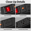15A 1+1U Rack PDU Power Strip with 9 NEMA 5-15R Outlets, Master Switch, Surge Protection & ETL Listed