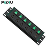 PEDIU 2U Aluminum Switched PDU Power Strip, 6 NEMA 5-15R Outlets, 15A 125V, ETL Listed, Desktop & Home Office Power Distribution Unit