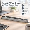 Silver 1U UK PDU with 7 BS 1363 Sockets, USB-C PD 30W Fast Charging, Digital Meter Display & Illuminated Circuit Breaker