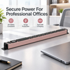 Pink 1U Smart UK PDU with 6 BS 1363 Sockets, USB-C PD 65W Fast Charging, Full Display Metering & Surge Protection