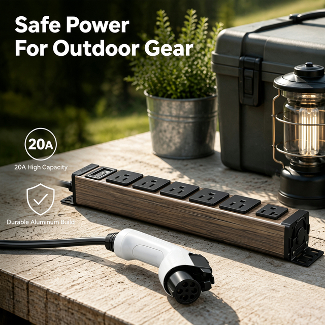 20A Vehicle-to-Load (V2L) Power Hub with Aluminum Housing, NEMA AC Outlets and EV Discharge Cable