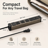 Wood Grain Aluminum Travel Power Strip with 3 Outlets, 30W USB-C Charging, Circuit Breaker Protection & ETL Listed