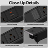Recessed Desktop Power Outlet with USB Charging for Office Workstations & Conference Tables, 5 NEMA 5-15R Outlets, ETL Listed