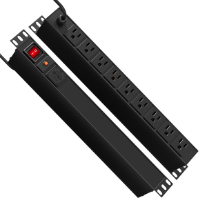 15A 1+1U Rack PDU Power Strip with 9 NEMA 5-15R Outlets, Master Switch, Surge Protection & ETL Listed