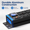 Blue Power Series 2U UK PDU with 7 BS 1363 Outlets, USB-C PD 20W Charging & Overload Protection