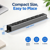 Silver 1U UK PDU with 6 BS 1363 Sockets, USB-C PD 20W Fast Charging & Illuminated Circuit Breaker