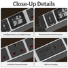 Silver 1U UK PDU with 7 BS 1363 Sockets, USB-C PD 30W Fast Charging, Digital Meter Display & Illuminated Circuit Breaker