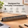 Wood-Grain 1U UK PDU with 6 BS 1363 Sockets, USB-C PD 20W Fast Charging & Illuminated Circuit Breaker