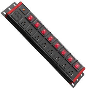 15A 2U Rack Mount PDU with 8 NEMA 5-15R Outlets, Master Switch, Surge Protection, Aluminum Housing & ETL Listed