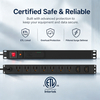 15A 1+1U Rack PDU with 7 NEMA 5-15R Outlets, 2 C13 Ports, Surge Protection & ETL Listed