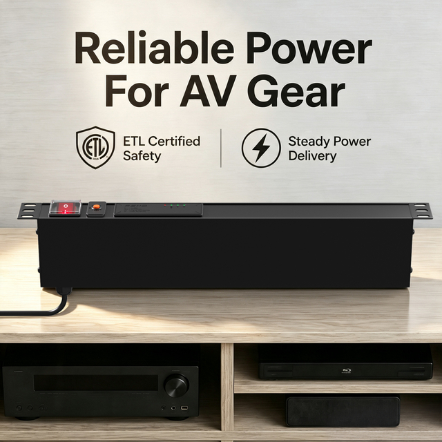 15A 1+1U Rack PDU with 7 NEMA 5-15R Outlets, 2 C13 Ports, Surge Protection & ETL Listed