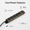 5 Outlet Aluminum PDU Power Strip with Circuit Breaker, ETL Listed