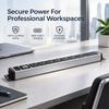 Silver 1U UK PDU with 7 BS 1363 Sockets, USB-C PD 30W Fast Charging, Digital Meter Display & Illuminated Circuit Breaker