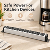 Silver 1U UK PDU with 6 BS 1363 Sockets, USB-C PD 20W Fast Charging & Illuminated Circuit Breaker