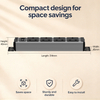 Wood-Grain 1U UK PDU with 6 BS 1363 Sockets, USB-C PD 65W Fast Charging & Illuminated Circuit Breaker