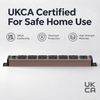 Pink 1U UK PDU with 6 BS 1363 Sockets, USB-C PD 20W Fast Charging & Illuminated Circuit Breaker