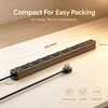ETL Listed Portable Travel Power Strip with 6 Outlets, 65W USB-C Fast Charging & Individual Circuit Breaker Switches, Wood Grain Aluminum Housing