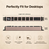 15A Pink Aluminum Desktop PDU Power Strip with 5 Outlets, USB-C USB Charging, Digital Meter and Circuit Breaker