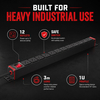Industrial 1U PDU Power Distribution Unit, 15A with 12 NEMA 5-15R Outlets, Double Pole Switch & ETL Listed