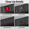 Black 1+1U UK PDU with 7 BS 1363 Sockets, USB-C PD 20W Charging & Overload Protection