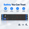 Blue Power Series 2U UK PDU with 6 BS 1363 Sockets, USB-C PD 65W Fast Charging, Digital Meter Display, Filtered Surge Protection & Overload Protection