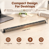 Wood-Grain 1U UK PDU with 6 BS 1363 Sockets, USB-C PD 65W Fast Charging, Digital Meter Display, Filtered Surge Protection & Illuminated Circuit Breaker