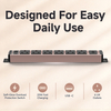 Pink 1U UK PDU with 6 BS 1363 Sockets, USB-C PD 20W Fast Charging & Illuminated Circuit Breaker