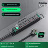UK 1U Aluminium PDU Power Strip with 4 BS 1363 UK Sockets, Green Double-Pole Switch, UKCA Compliant