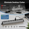 15A Aluminum Desktop PDU Power Strip with 5 Outlets, USB-C USB Charger, Digital Power Meter and Circuit Breaker