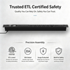 20A Embedded Desktop PDU with 6 AC Outlets, 65W USB-C Charging, Digital Meter Display, Surge Protection & ETL Listed