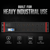 Industrial Heavy Duty PDU Power Distribution Unit, 20A High Power Output with NEMA 5-15R & 5-20R Outlets, 1P Breaker & Surge Protection, ETL Listed
