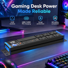 Blue Power Series 2U UK PDU with 6 BS 1363 Sockets, USB-C PD 65W Fast Charging, Digital Meter Display, Filtered Surge Protection & Overload Protection